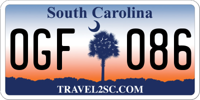 SC license plate OGF086