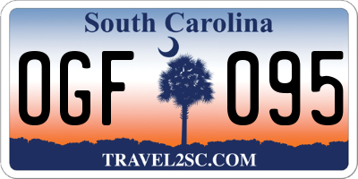 SC license plate OGF095