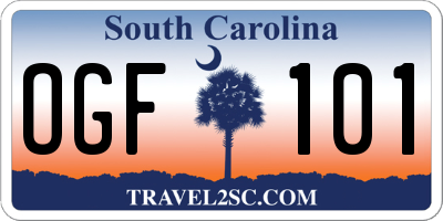 SC license plate OGF101