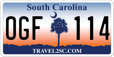 SC license plate OGF114