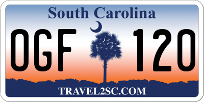 SC license plate OGF120