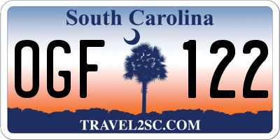 SC license plate OGF122