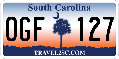 SC license plate OGF127