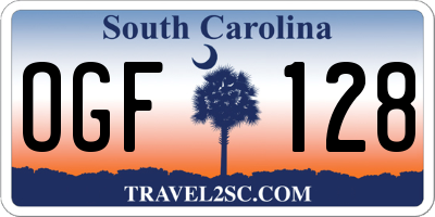 SC license plate OGF128