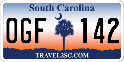 SC license plate OGF142