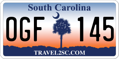 SC license plate OGF145