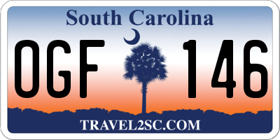 SC license plate OGF146
