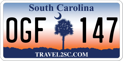 SC license plate OGF147