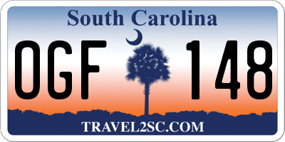 SC license plate OGF148