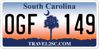 SC license plate OGF149