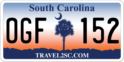SC license plate OGF152