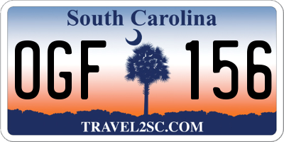 SC license plate OGF156