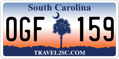 SC license plate OGF159