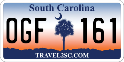 SC license plate OGF161