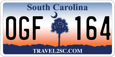SC license plate OGF164