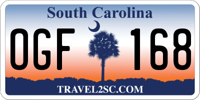 SC license plate OGF168
