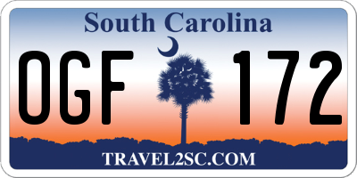 SC license plate OGF172