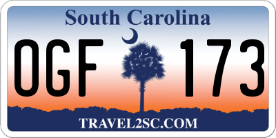 SC license plate OGF173