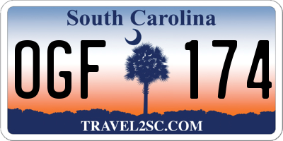 SC license plate OGF174