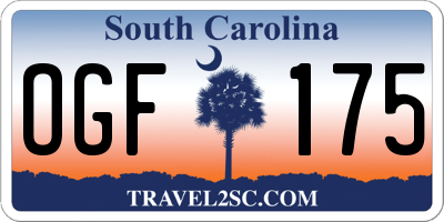 SC license plate OGF175