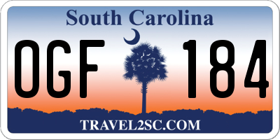 SC license plate OGF184