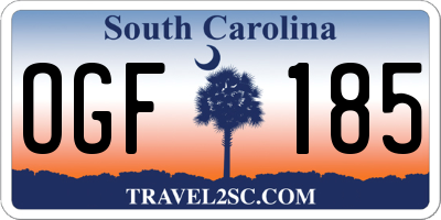 SC license plate OGF185