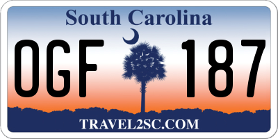 SC license plate OGF187