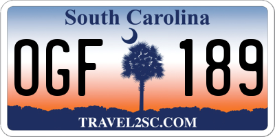 SC license plate OGF189
