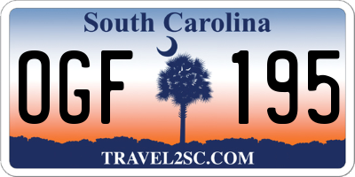 SC license plate OGF195