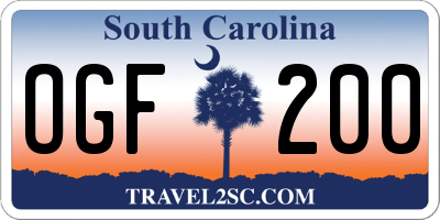 SC license plate OGF200