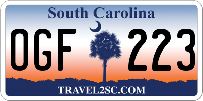 SC license plate OGF223