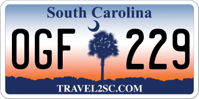 SC license plate OGF229