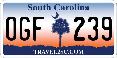SC license plate OGF239