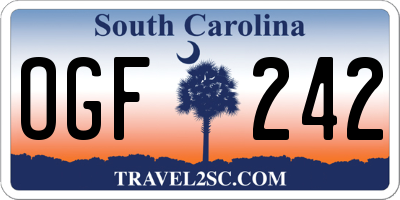 SC license plate OGF242