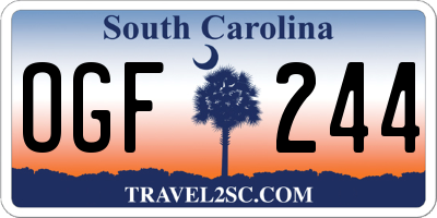 SC license plate OGF244
