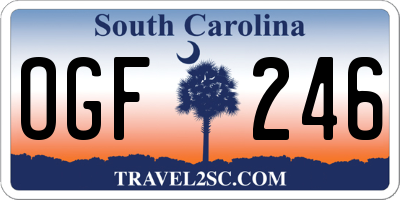 SC license plate OGF246