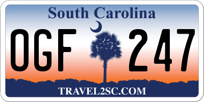 SC license plate OGF247