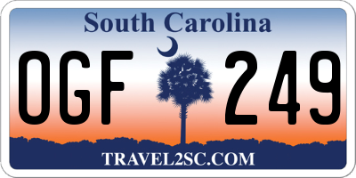 SC license plate OGF249