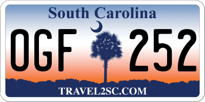 SC license plate OGF252