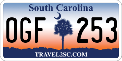 SC license plate OGF253