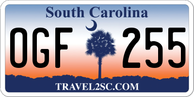 SC license plate OGF255