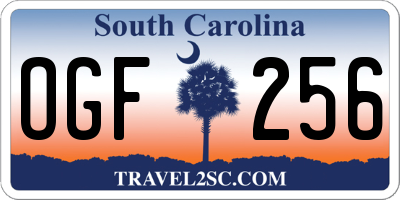 SC license plate OGF256