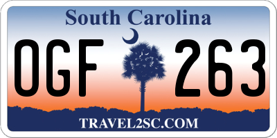 SC license plate OGF263