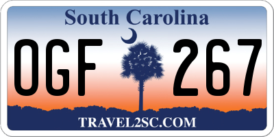 SC license plate OGF267