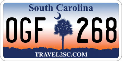 SC license plate OGF268