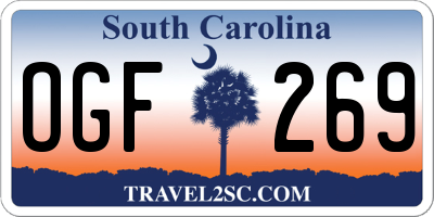 SC license plate OGF269