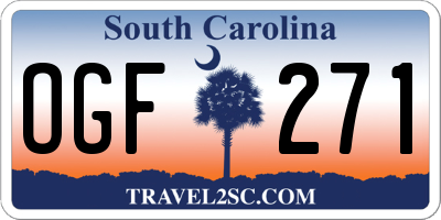 SC license plate OGF271
