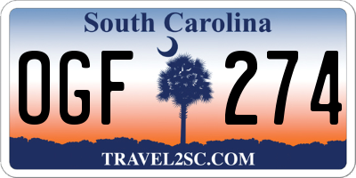 SC license plate OGF274