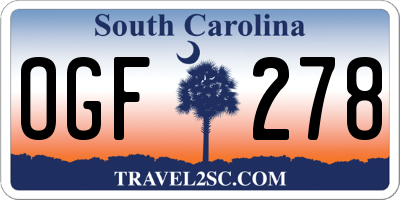 SC license plate OGF278