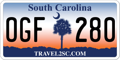 SC license plate OGF280